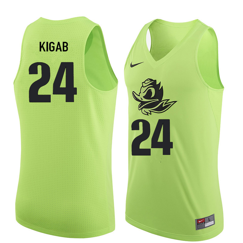 Men #24 Abu Kigab Oregon Ducks College Basketball Jerseys Sale-Electric Green